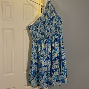 One shoulder floral dress